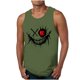 thumbnail image 3 of Ceisia Men's Slim Fit Crew Neck Sleeveless Tank Top Edgy Demon Smile Graphic Print Athletic Shirt Army Green XL Gifts, 3 of 7