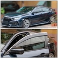 thumbnail image 6 of Ikon Motorsports Compatible with 16-21 Honda Civic Sedan Polycarbonate Window Vent Visor Deflector Rain Guard W/ Chrome Trim 4Pc Outside Mount 2016 2017 2018, 6 of 9