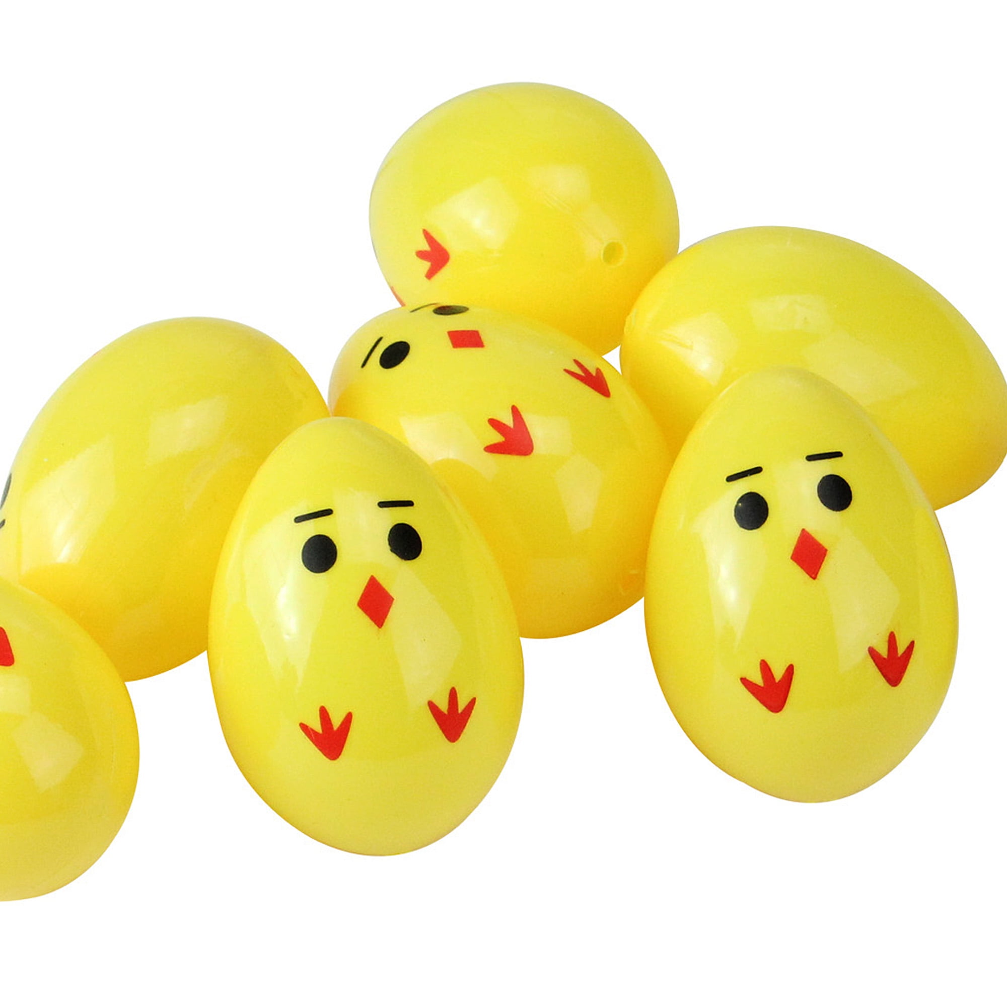 8ct Yellow Chick Wearing Glasses Fillable Easter Eggs 2.5"