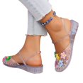 thumbnail image 4 of CHWshoes Sandals for Women Jelly Floral Mules Clogs Clear Sparkly Slip On Closed Toe Waterproof Sandals for Summer Beach Casual White Size 40, 4 of 6