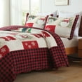 thumbnail image 3 of 3-Piece Velvet Quilted Oversized Christmas Quilt Set – Luxurious Holiday Bedding BYV208, 3 of 11