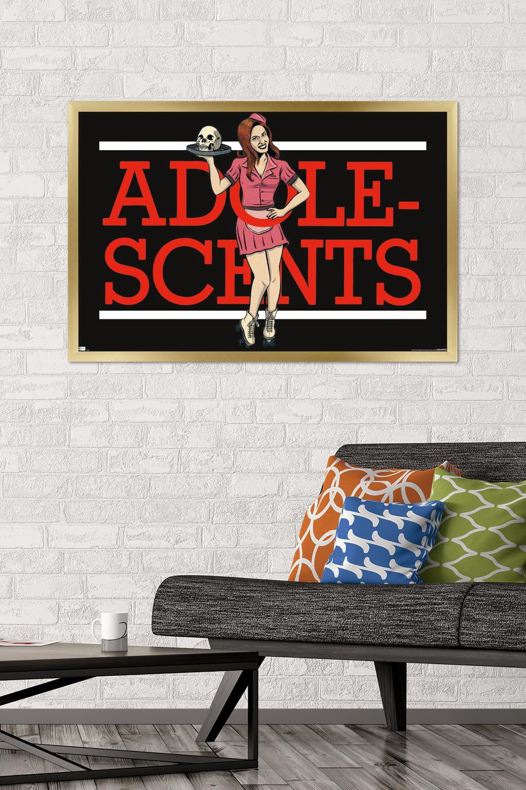 Adolescents - Logo Wall Poster, 22.375" x 34", Framed
