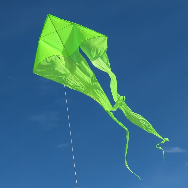 in The Breeze 3226 Green 77-Inch Wave Delta - Single Line Kite - Kite Line and Bag Included - Combination of Ripstop and Taffeta Fabric