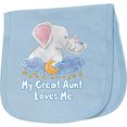 thumbnail image 2 of Inktastic My Great Aunt Loves Me Cute Elephants Clouds Moon and Stars Baby Burp Cloth, 2 of 3