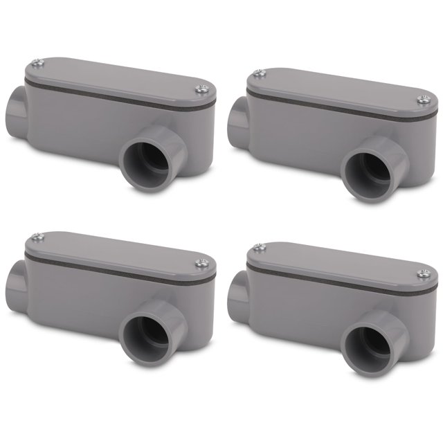 Cuerpo de conduit CKVIHAV de PVC rígido tipo LL de 3/4" - paquete de 4, gris