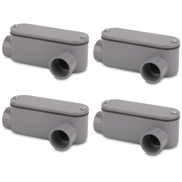 Cuerpo de conduit CKVIHAV de PVC rígido tipo LL de 3/4" - paquete de 4, gris