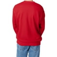thumbnail image 4 of Hanes Ultimate Cotton Crewneck Sweatshirt, Men's Fleece High-Stitch Sweater, Deep Red, L, 4 of 5