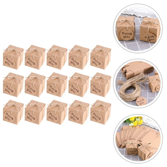 ELAYARD 60Pcs Greeting Card Box for Party Favors Brown