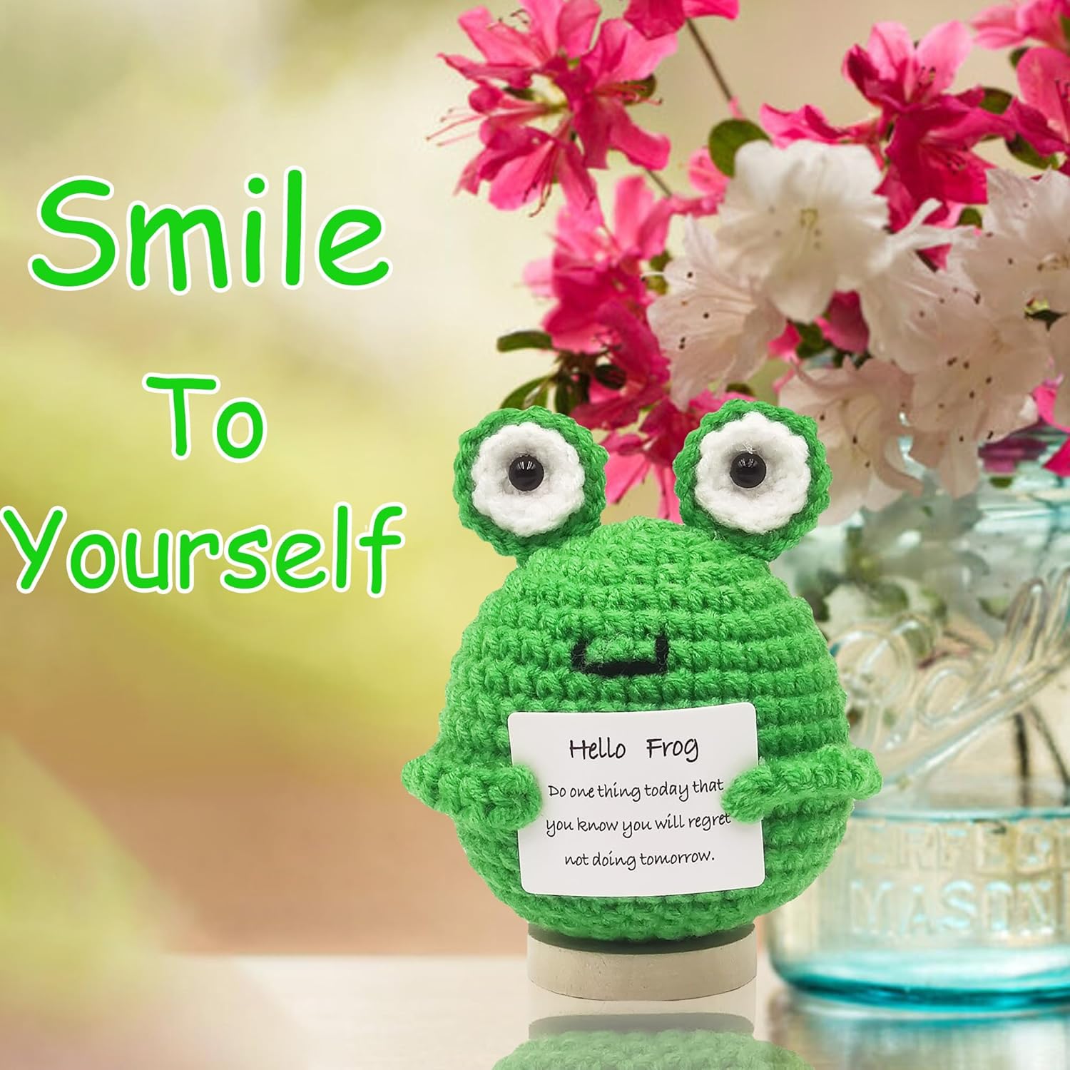 VioraWhite 18 Pcs Mixed Positive Animal Emotional Dolls - Crochet Encouragement Gifts With Affirmation Cards For Home, Office
