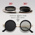 thumbnail image 4 of Adjustable Polarized Sunglasses with Stepless Dimming - Round Frame Eyewear for Men and Women for Driving, Cycling, Fishing, Running, and Summer Outdoor Sports, Gold-C, 5.12 Inch, 4 of 4