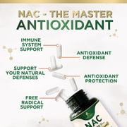 NAC Supplement - 1200mg Per Serving N-Acetyl-L-Cysteine - Free-Form NAC is a Powerful Antioxidant for Daily Immune, Liver & Respiratory Support - Vegan, Gluten Free, Bottled in USA - 120 Capsules