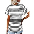 thumbnail image 4 of Pompotops Femmes Été Fasci Manches Courtes Col Rond Couleur Unie Casual T-Shirt Tops, 4 of 9