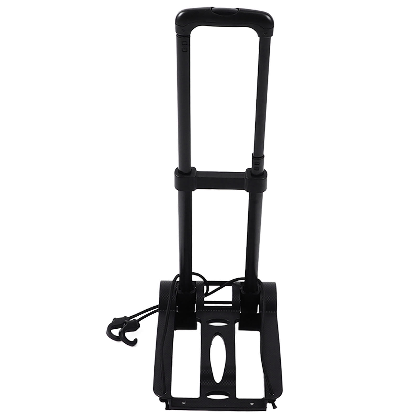 YAHHU Folding Hand Truck Retractable Tie Rod Multifunctional Large Capacity Portable Luggage Hand Cart for Travel Shopping Heavy Duty Cart with Durable Wheels - Black (17.32 inches / 44 cm)