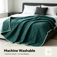 thumbnail image 2 of Phantoscope Diamond Quilted Throw Blanket for Couch Bed Sofa, Soft Solid Color Decorative Blanket, 50x60 Inches, Emerald Green, 2 of 6