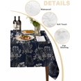 thumbnail image 5 of Vintage Flowers Rectangle Tablecloth, Dark Blue Dandelion Plants Pastoral Botanical Waterproof & StainResistant Tablecloth, Washable Oil-proof Table Cover for Dining/Party/Wedding/Buffet 52x70 In, 5 of 9