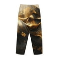 thumbnail image 3 of Lsque Luxurious Gold Flow Print Women's Pajama Pants, Lounge Pant - Comfortable Home Wear,Elastic Waistband, Stylish Design-Medium, 3 of 9
