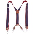 thumbnail image 2 of Suspenders for Men, Elastic Adjustable 4 Back Construction 1 Inch Wide Belt Loops Pants for Work Casual Accessories , Blue, 2 of 8