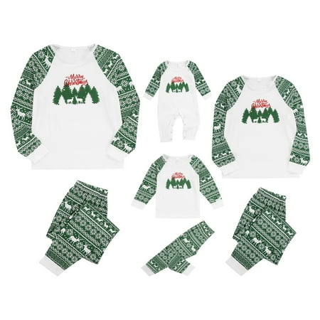 

Amuver Family Matching Christmas Pajamas Women Cotton Jammies Men Sleepwear Outfits Holiday Sleepwear Parent-Child Clothes Set