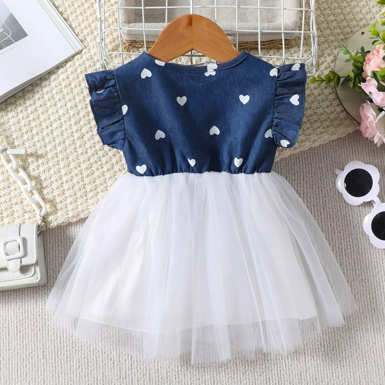 white christmas dresses Billieblush Denim Tulle Dress – Cotton Candy Kidz main image 1