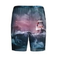 thumbnail image 5 of Fotbe Boat Lighthouse Storm Waves Pajama Shorts for Men, Men's Pajama Bottoms, Sleepwear,Short Pajama Pants-Small, 5 of 9