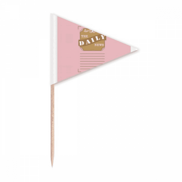 Liste Quotidienne Journaux d'Information Cure-Dents Triangle Toppers de Cupcake Drapeau