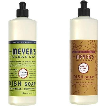 Liquid Dish Soap, Cruelty Free , 1 Pack Lemon Verbena, 1 Pack Apple Cider, 16 OZ