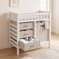 thumbnail image 1 of INFANS Baby Changing Table, Wooden Diaper Station Dresser with 3 Fabric Drawers, Laundry Hamper, Safety Belt, Pad for Nursery Infant, 1 of 10