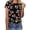 Z4 Black, variant on Womens Summer Tops Blouses Floral Print Round Neck Short Sleeve Spring Ladies Clothing