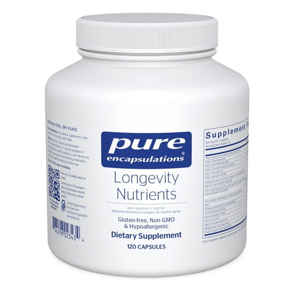 Pure Encapsulations Longevity Nutrients | Multivitamin/Mineral Complex to Support Healthy Aging, Brain Function, Eyes, Bones, and Vascular Health* | 120 Capsules