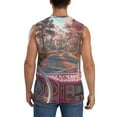 thumbnail image 4 of Fotbe Men's Vintage Pink Drive View Print Men's Sleeveless Muscle Tank Tops Casual T-Shirts for Gym Workout Beach-Small, 4 of 8