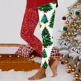 thumbnail image 1 of MKLEKYY Leggings de compresión para mujer Leggings para mujer Leggings de entrenamiento Pantalones con estampado navideño de bloques de color Leggings suaves y elásticos 2092, 1 of 3