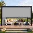 thumbnail image 5 of Heynemo 6'x 8' Outdoor Roller Shade, Cordless Patio Shade with Crank Handle, 95% UV Protection Outdoor Blind for Porch, Gazebo, Pergola, Gray, 5 of 10