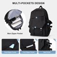 thumbnail image 3 of Mochila escolar coowoz impermeable ligera negra 20L, 3 of 7