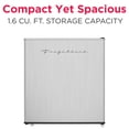 thumbnail image 3 of Frigidaire 1.6 Cu. ft. Compact Retro Refrigerator with Freezer Compartment, Platinum Mini Fridge with Chrome Trim for Bedroom, Dorm, Office, Apartment, 3 of 9