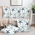 thumbnail image 6 of Throw Pillow Covers Nautical Starfish Pillow Covers 20x20 Inch Set of 2 Navy Blue and Turquoise Sea Stars Throw Pillows Decorative Pillow Cases Cushion Covers for Bedroom Livingroom, 6 of 6
