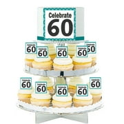 Celebrate 60 Edible Photo Toppers & Edible Cupcake Decoration Kit