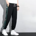 thumbnail image 3 of Pantalones deportivos de rayas con bolsillo con cremallera para otoño e invierno para hombre, pantalones deportivos recortados para hombre, moda urbana 2024 vintage, 3 of 4