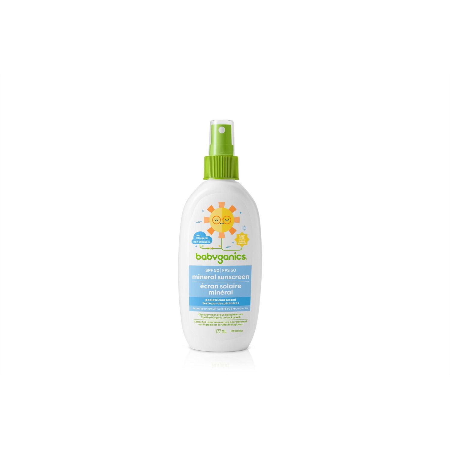 Babyganics écran solaire minéral FPS 50 Babyganics Écran Solaire Spray FPS 50 OT 177mL