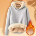 thumbnail image 6 of HAJWOH Mens Fleece Hoodie Heavy Weighted Sherpa Long Sleeve Hooded Sweatshirt Big and Tall Fleece Lined Drawstring Pullover Thick Warm Winter Casual Sweaters Light Gray 4XL, 6 of 7