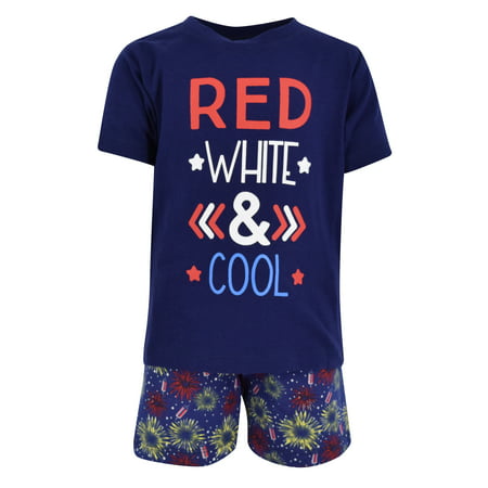 Boys Red, White & Cool 2 Piece 4th of July Outfit