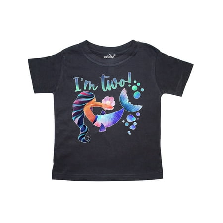 

Inktastic I m Two! 2nd Birthday Pink and Blue Mermaid Gift Toddler Boy or Toddler Girl T-Shirt