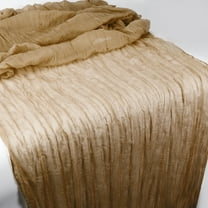 Unique Bargains Bohemia Rustic Cheese Cloth Table Runner for Wedding Easter Decoration 118.11" L  x 35.43" W Khaki
