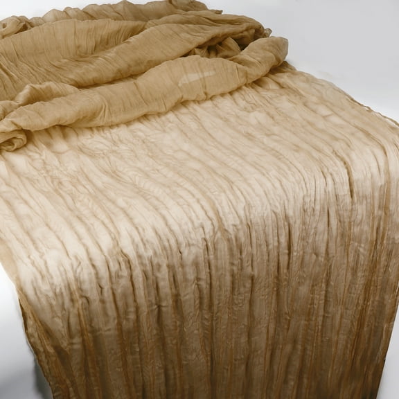Unique Bargains Bohemia Rustic Cheese Cloth Table Runner for Wedding Easter Decoration 118.11" L  x 35.43" W Khaki
