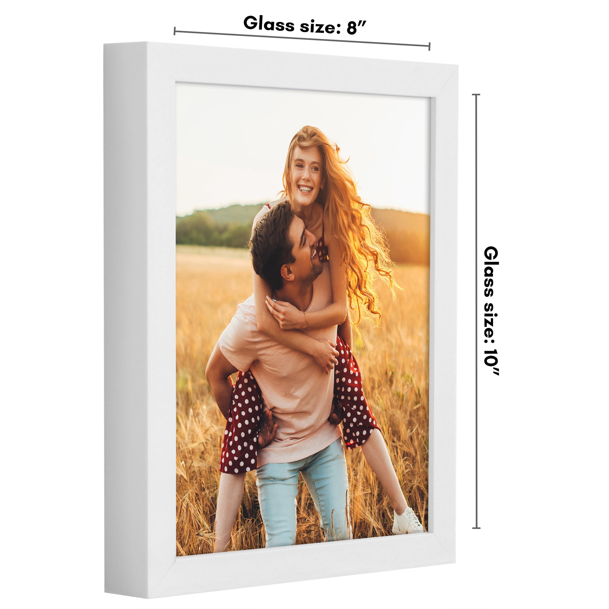Americanflat 8" x 10" Gallery-Style Picture Frame to Secure Artwork, Prints, and Photos - White