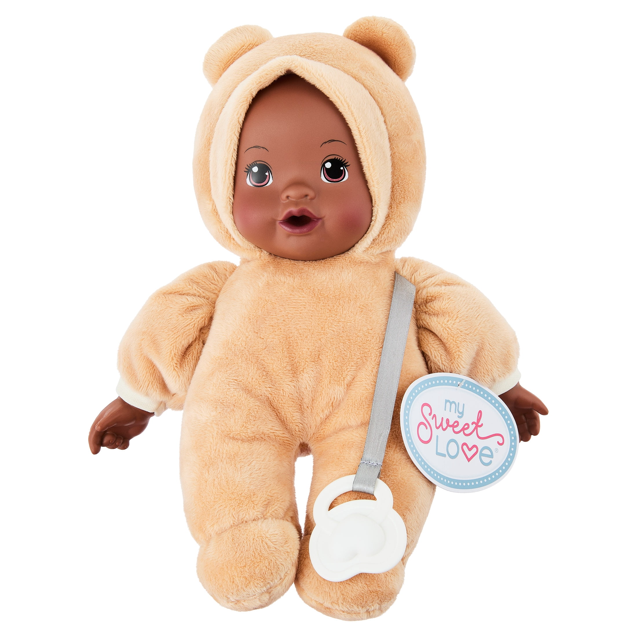 My Sweet Love 10-Inch Snuggly Baby Doll with Pacifier, Beige Bear Outfit