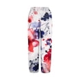 thumbnail image 4 of Huowey Women'S Capris Pants Casual Summer Tie Dye Printed Wide Leg Breathable Comfortable Loose Trousers With Pockets Quickly Dry Baggy Trousers Stylish Joggers,Hot Pink,XXL, 4 of 5