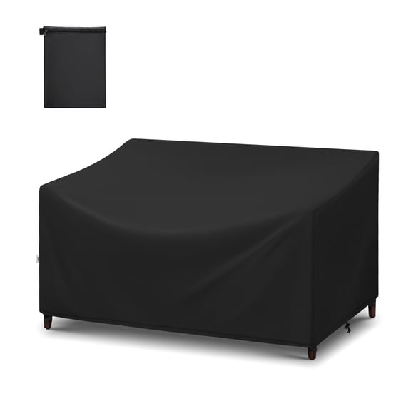 Adiqo Patio Loveseat Cover Waterproof, Outdoor Lawn Bench Cover, Outdoor Couch Cover Sofa Cover for 2-Seater for Outdoor Furnitures, 60"W x 34"D x 30"H, Black