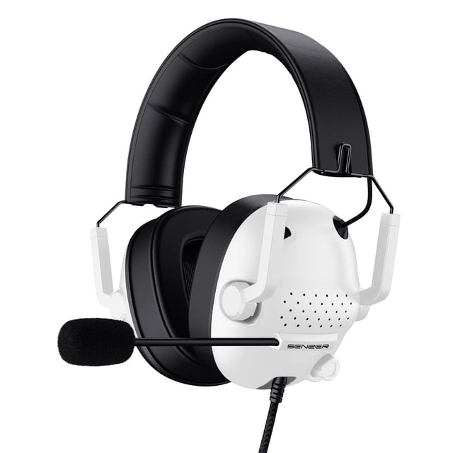 Auriculares para juegos SENZER SG500 Surround Sound con micrófono, color blanco
