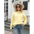 thumbnail image 4 of Women'S Long Sleeve Round Neck Pullover Sweater Bowknot Backless Knit Tops Yellow M, 4 of 9