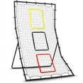 thumbnail image 1 of Baseball & Softball Back Net, 6×4 ft Pitching and Fielding Rebounder with 3 Target Zones – Heavy-Duty Powder-Coated Steel Frame, Portable, Easy Setup – Black, 1 of 6